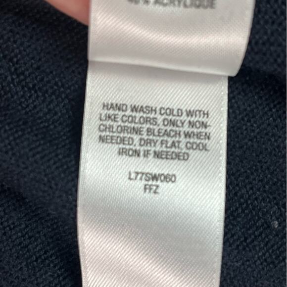 Cabelas Merino Wool Full Zip Ski Sweater Mens Large Blue Nordic Mock Neck Knit - Picture 6 of 9